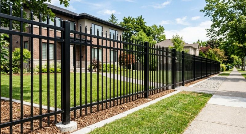 Black Metal Fence Installation in Grand Rapids, MI